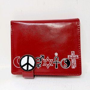 NWOT Shagwear Coexist Short Bi-Fold Zipper Women's Wallet, Red